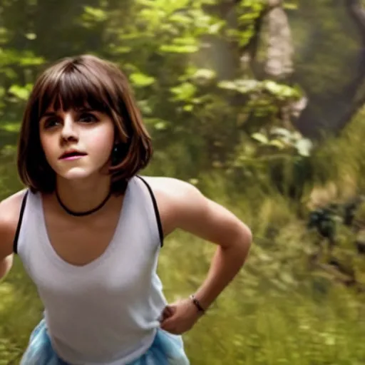 Image similar to Emma Watson as Dora the Explora, cinematic remake