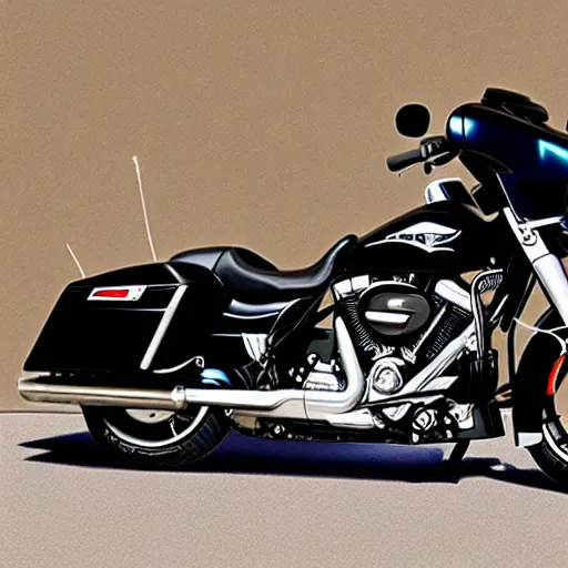 Prompt: harley street glide black