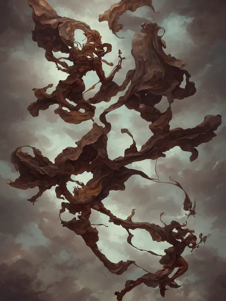 Prompt: a bronze statue of a dynamic flying character by peter mohrbacher