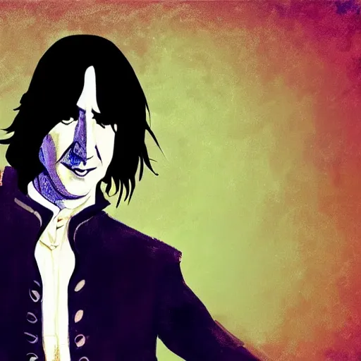 Prompt: Severus Snape is dancing in a disco bar, illustration, digital painting, artstation, cyberpunk
