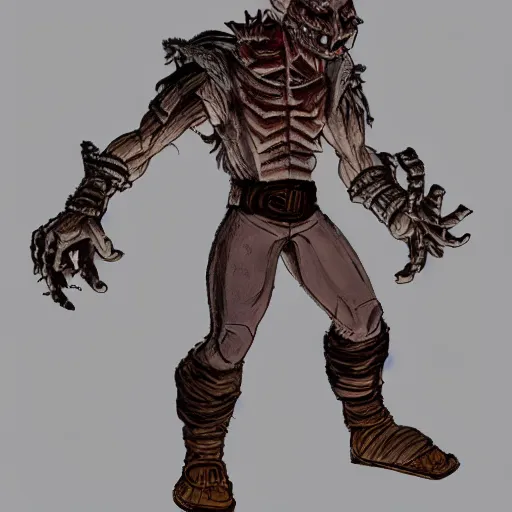 Image similar to akira pose character in planescape, concept