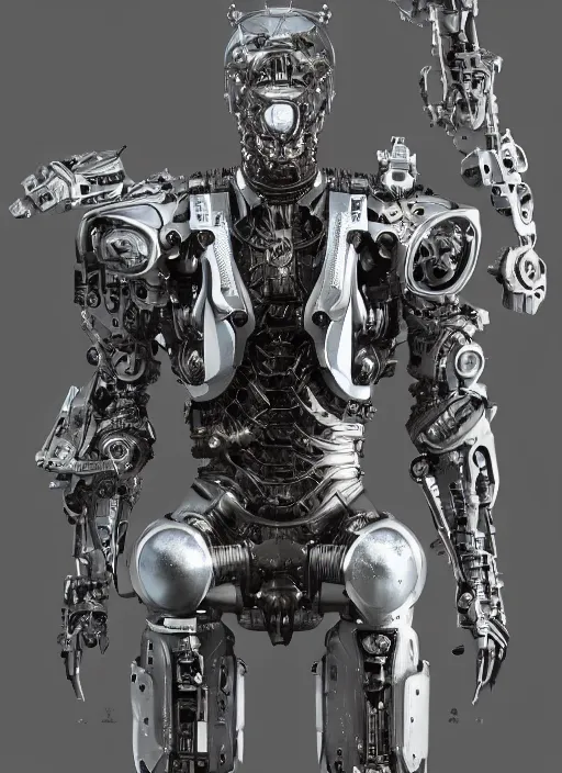 Prompt: portrait of a futuristic silver armored knight district 9 cyborg, in the style of the movie annihilation, modern fine art, fractal, intricate, elegant, highly detailed, digital photography, subsurface scattering, by jheronimus bosch and greg rutkowski,