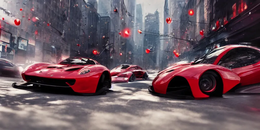 Image similar to a really cool red ball driving a really cool car, realistic 4 k octane beautifully detailed render, 4 k post - processing, highly detailed, intricate complexity, epic composition, magical atmosphere, cinematic lighting, masterpiece, ultra hd