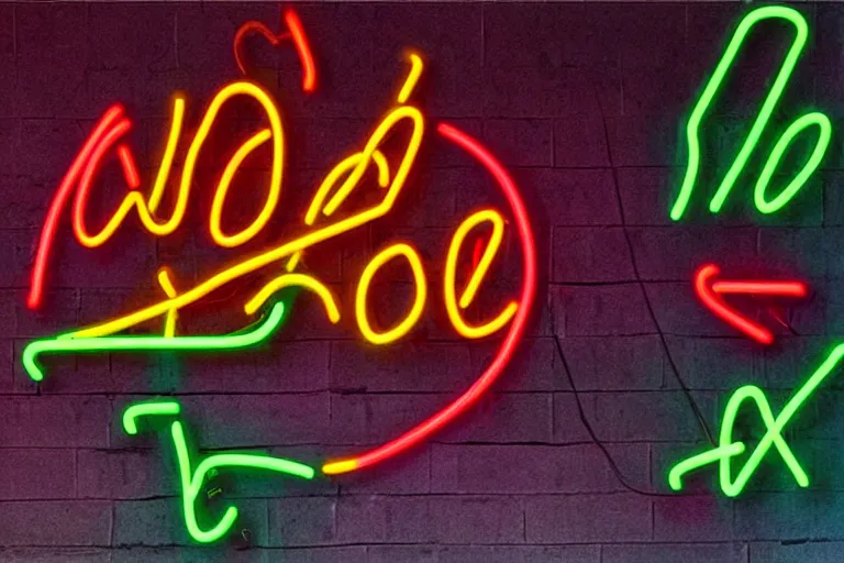 Image similar to neon graffiti by caravaggio