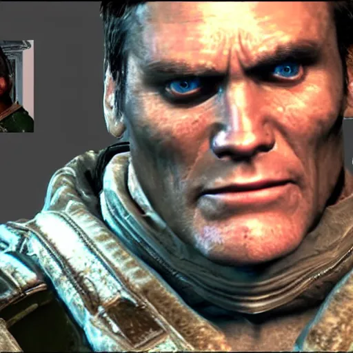 Image similar to Jim Carrey in Gears of War, HD