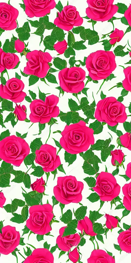 Image similar to seamless pattern of beautiful roses with leaves and throns, colourful, symmetrical, repeating 35mm photography