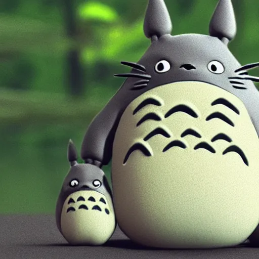 Image similar to Totoro, 3D rendering, highly detailed, photorealistic