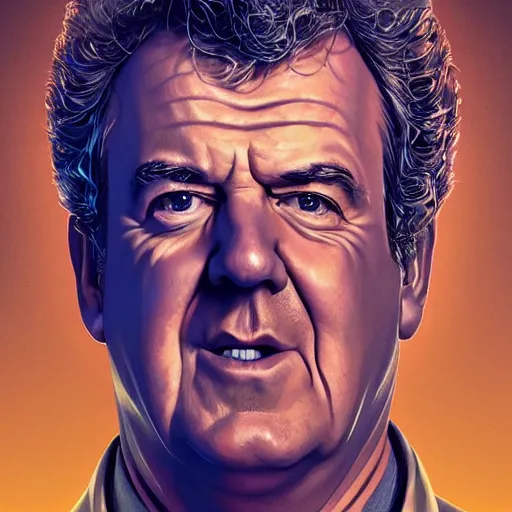 Prompt: symmetry!! portrait of jeremy clarkson, intricate, highly detailed, dynamic lighting, digital art, digital painting, artstation, terence nielsen, sharp focus, illustration, art by artgerm and greg rutkowski and moebius, 8 k