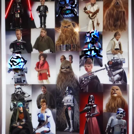 Prompt: star wars year book photos