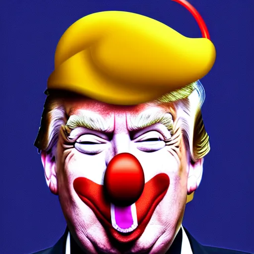 Prompt: donald trump as clown on the day of childbirth, highly detailed, digital art, 4 k
