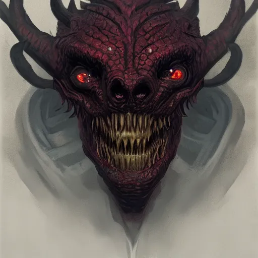 Prompt: A portrait of a demonic creature called the Demogorgon , Magic the Gathering art, art by greg rutkowski, matte painting, trending on artstation, very detailed