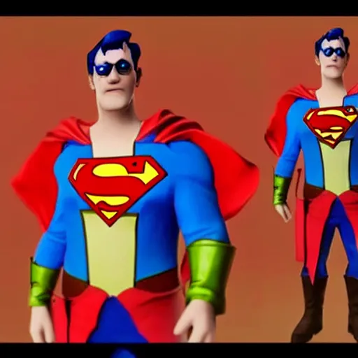 Image similar to steampunk superman in fortnite game