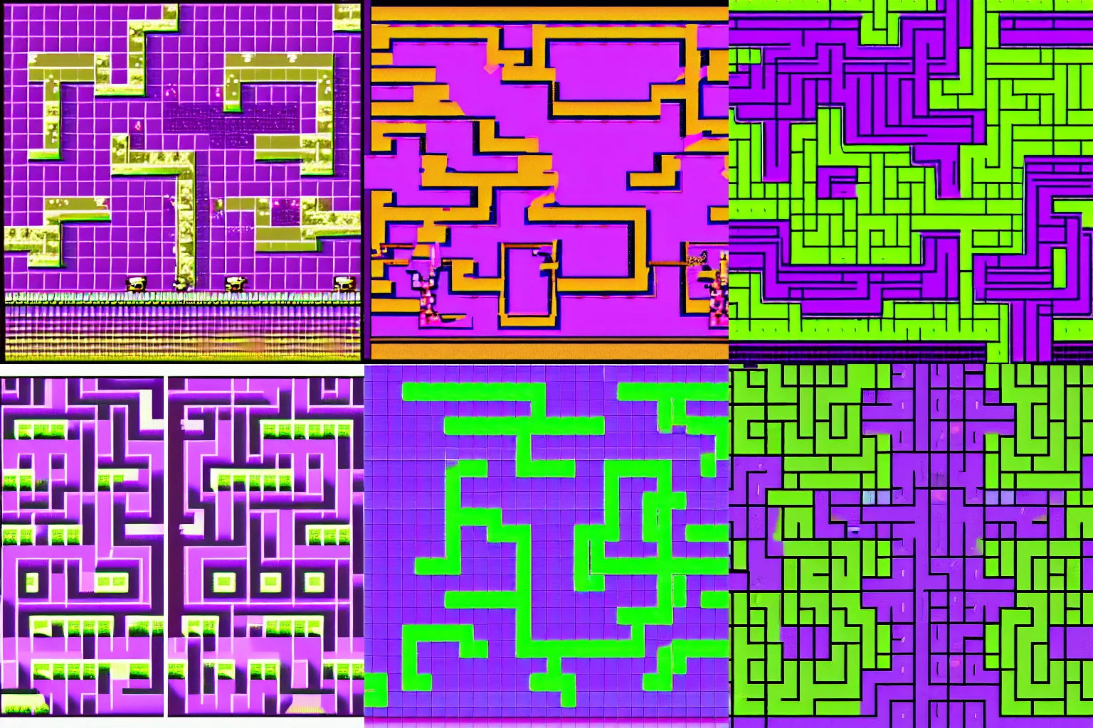 Prompt: purple glitchy maze 8bit video game