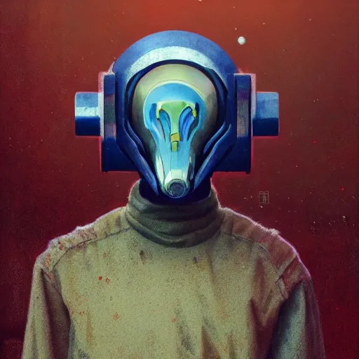 Prompt: portrait of masked neon diesel punk on the art deco tundra, artstation, award - winning realistic sci - fi concept art by beksinski, picasso masterpiece, complimentary colors, james gilleard, bruegel, greg rutkowski, alphonse mucha, and yoshitaka amano