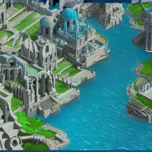 Image similar to a beautiful epic photo of the city of atlantis in its hay day, dslr, intricate detail, photo realistic, stunning