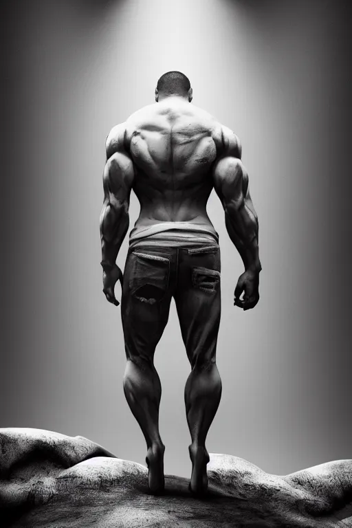 Prompt: a single muscular man wearing torn clothes, looking to the right, profile picture, hyperrealistic, concept art, octane render, unreal engine 5, trending on artstation, high quality, highly detailed, 8 k, dramatic lighting, cinematic, high coherence, anatomically correct, five fingers, digital art, seductive, black and white, big beard, epic