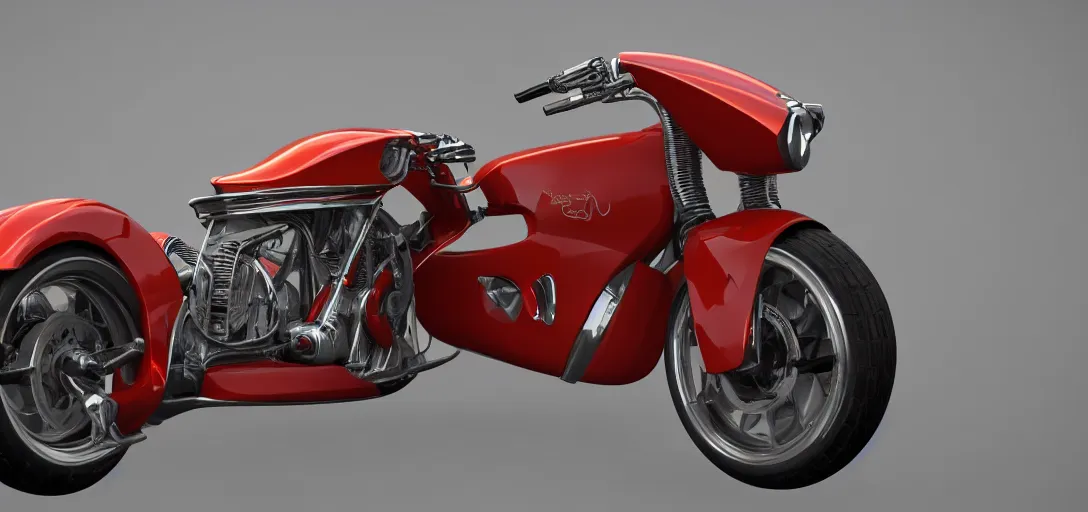 Image similar to retro futuristic motorcycle, 8 k photorealistic, hd, high details, trending on artstation