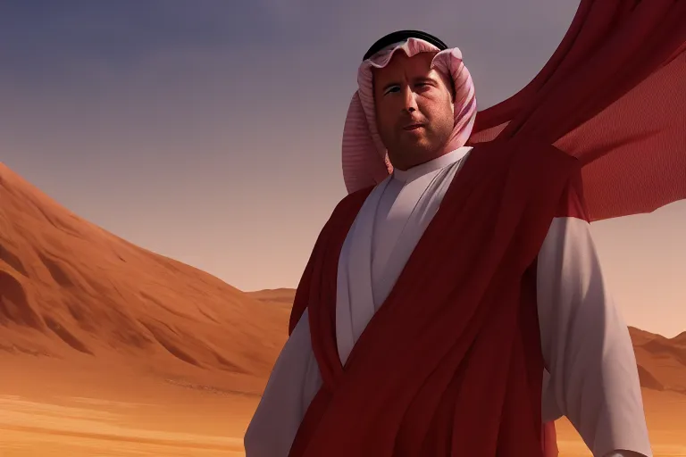 Image similar to screen grab from the anime * alex jones in arabia * ; 8 k uhd ; very detailed, top all time / r / cineshots ; cinematic shot ; high quality movie still ; desktop wallpaper ;