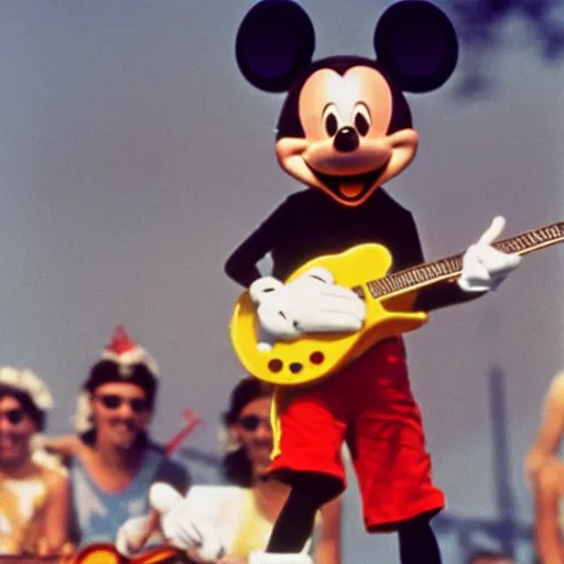 Image similar to mickey mouse performing at woodstock