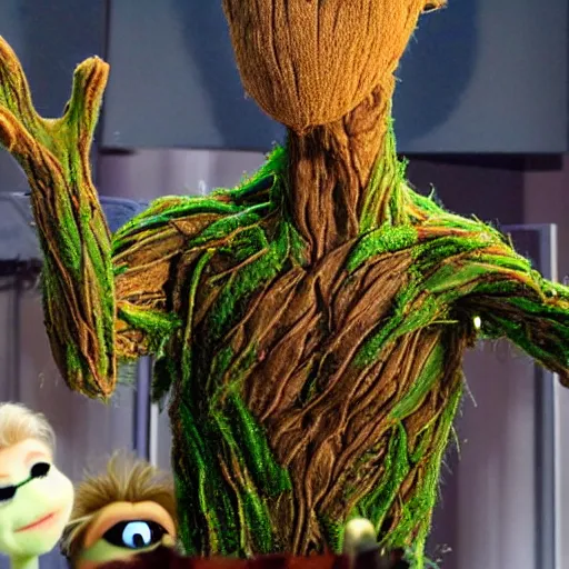 Image similar to groot in the muppet show