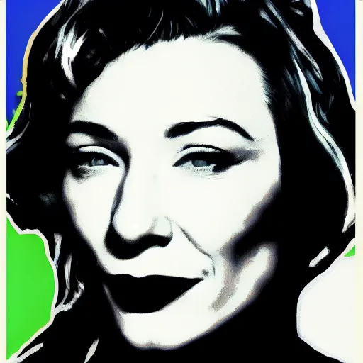 Image similar to pop art portrait of cate blanchett