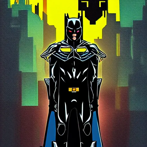 Prompt: cyber punk batman poster