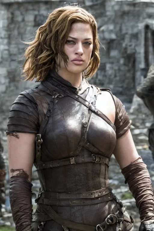 Prompt: a still of ashley graham from resident evil 4 in game of thrones