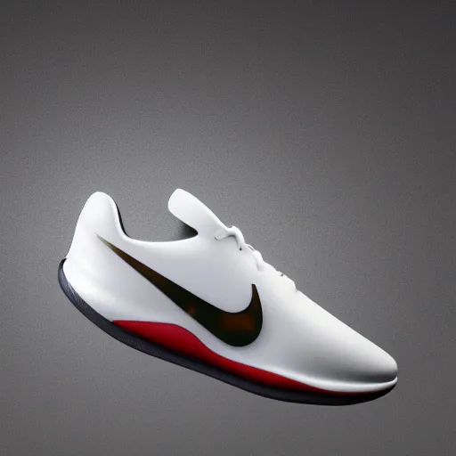 Prompt: new nike shoe looks like a sports car. octane render. rim light.