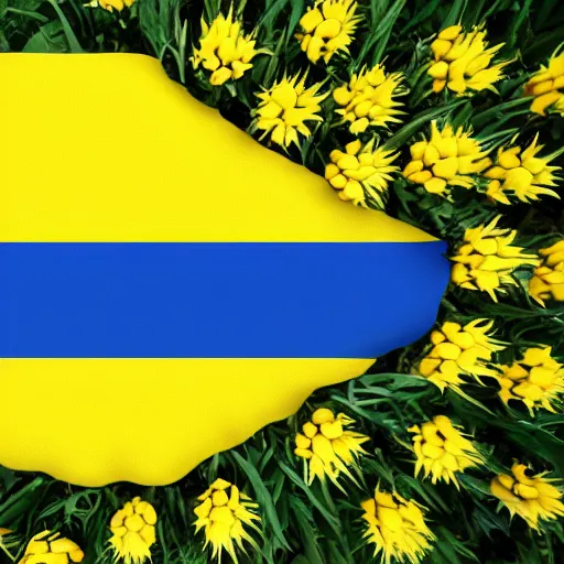 Image similar to concept art of ukraine flag in the shape of flower