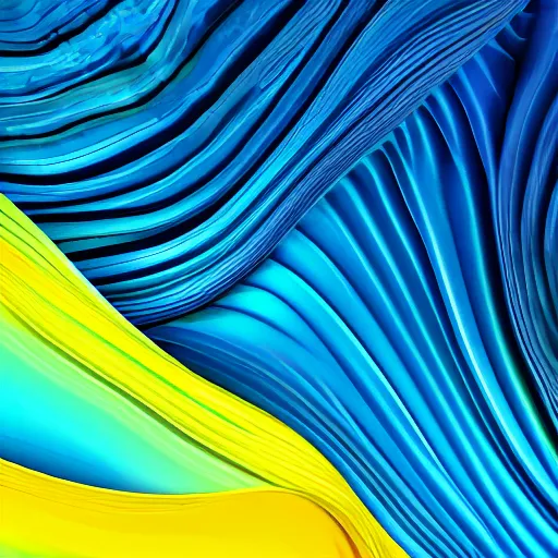 Prompt: beautiful abstract silk wave, blue, curved, smooth, 4k