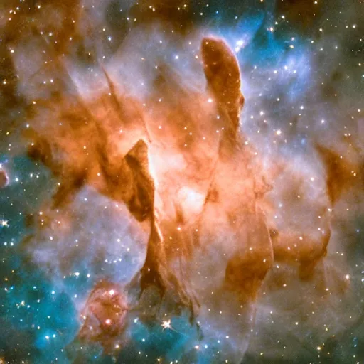 Image similar to James webb space telescope image of the Carina Nebula