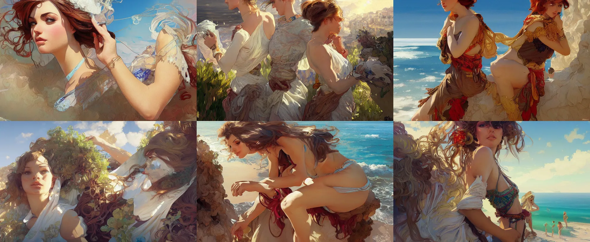 Prompt: costa blanca, highly detailed, digital painting, artstation, concept art, sharp focus, illustration, artgerm, rutkowski, alfons mucha