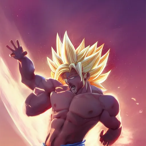 Prompt: Jesus christ transforming in super Saiyan , by Stanley Artgerm Lau, WLOP, Rossdraws, James Jean, Andrei Riabovitchev, Marc Simonetti, Yoshitaka Amano, ArtStation, CGSociety,