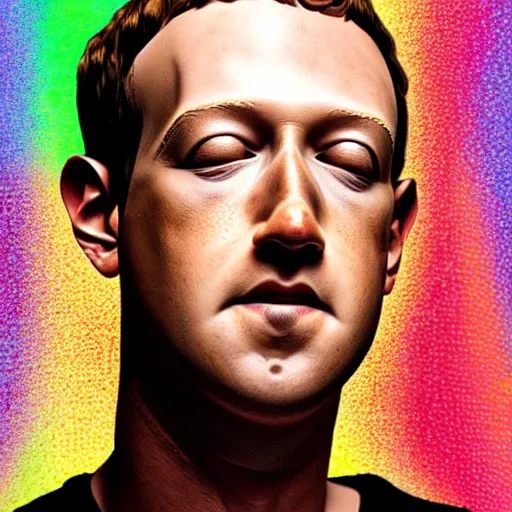 Prompt: digital art portrait of Mark Zuckerberg with robot ears falling in the sun, 4k, sharp focus, Picasso