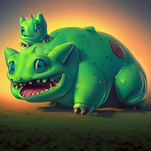 Image similar to A monstrosity bulbasaur by Beeple Crap