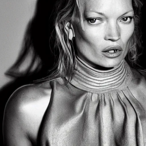 Prompt: kate moss dressed up as a knight in shining armour, hyper realistic, reflections, shadows, photo realistic, 8k