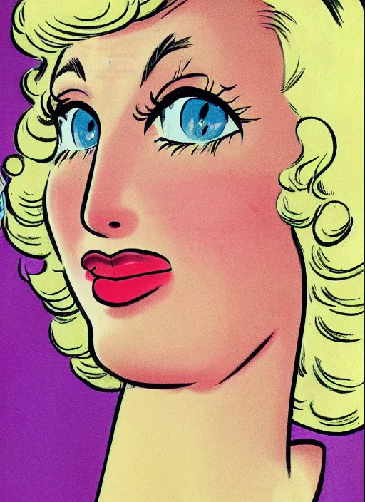 Image similar to closeup profile face portrait of a 1 9 5 0 s girl by dan decarlo, bob clampett, bill ward, max fleischer