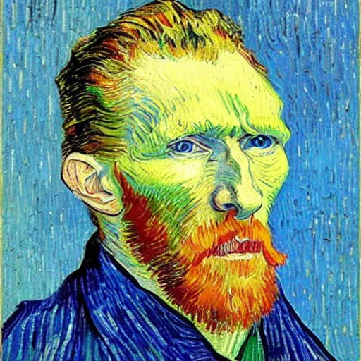 Prompt: photo realistic image of the painter vincent van gogh in modern day