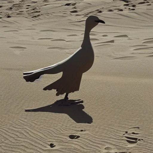 Image similar to majestic bird made with sand melting in spacetime