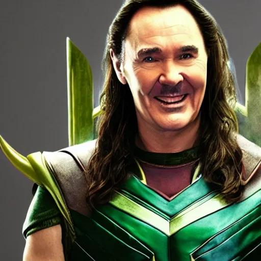 Image similar to norm macdonald as Loki in Thor