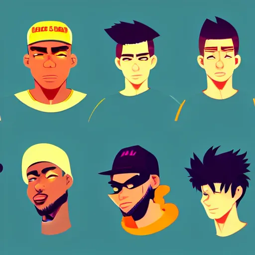 Image similar to 2 d character design, male rapper, vector art, digital art, portrait, 4 k, 8 k, sharp focus, smooth, illustration, concept art, music artist