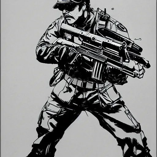 Image similar to super troopers movie, concept art, sumi - e style, intricate linework, artstation, trending, highly detailed, smooth, focus, art by yoji shinkawa,