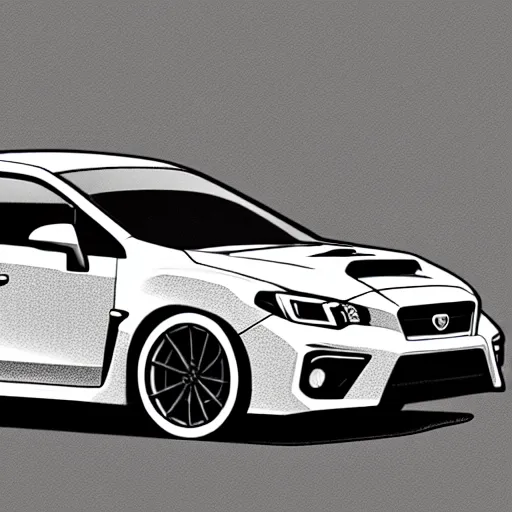 Prompt: a cell shaded 2 0 1 9 wrx