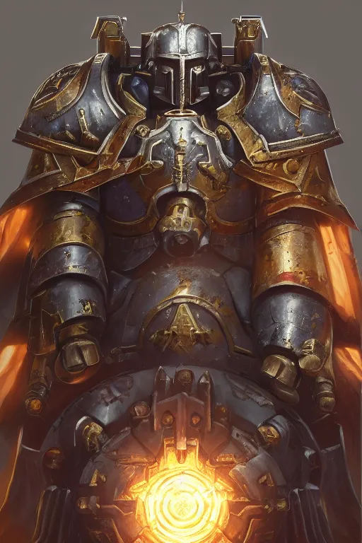 Image similar to armor portrait heros warhammer 4 0 k horus heresy fanart - the primarchs emperor by johannes helgeson animated with vfx concept artist & illustrator global illumination ray tracing hdr fanart arstation zbrush central hardmesh 8 k octane renderer