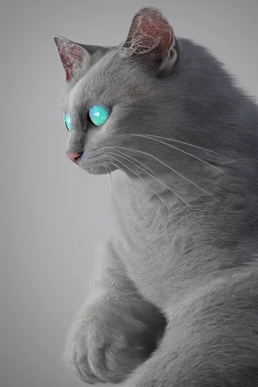 Image similar to scary ghost cat, ultra realistic, concept art, intricate details, highly detailed, photorealistic, octane render, 8 k