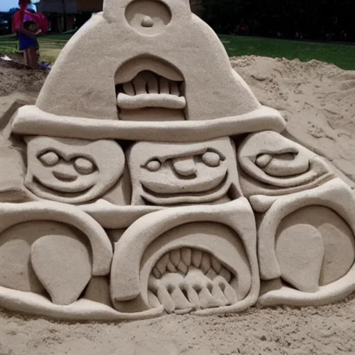 Image similar to pizza sand sculpture