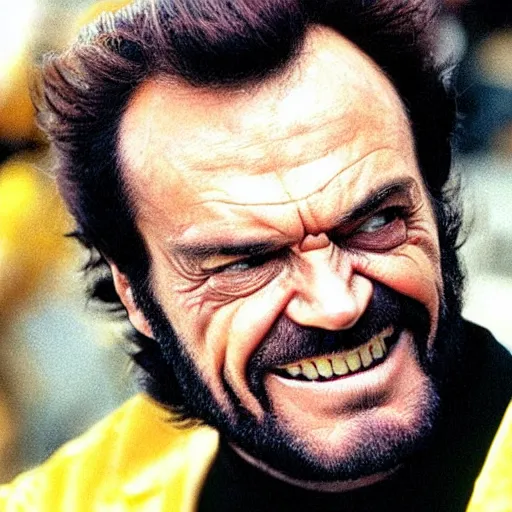 Prompt: Jack Nicholson as wolverine in x-men (2000), still from movie