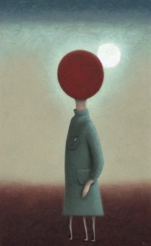 Image similar to portrait of a character in a scenic environment by Shaun Tan