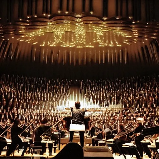 Image similar to “Experiencing an orchestral concert with synesthesia”