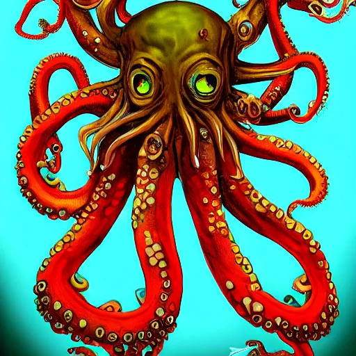 Image similar to zombified tribal octopus, trending on artstation, ultra fine detailed, hyper detailed, hd, concept art, digital painting